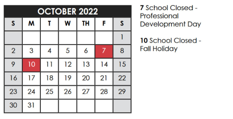 Oct 2022 calendar